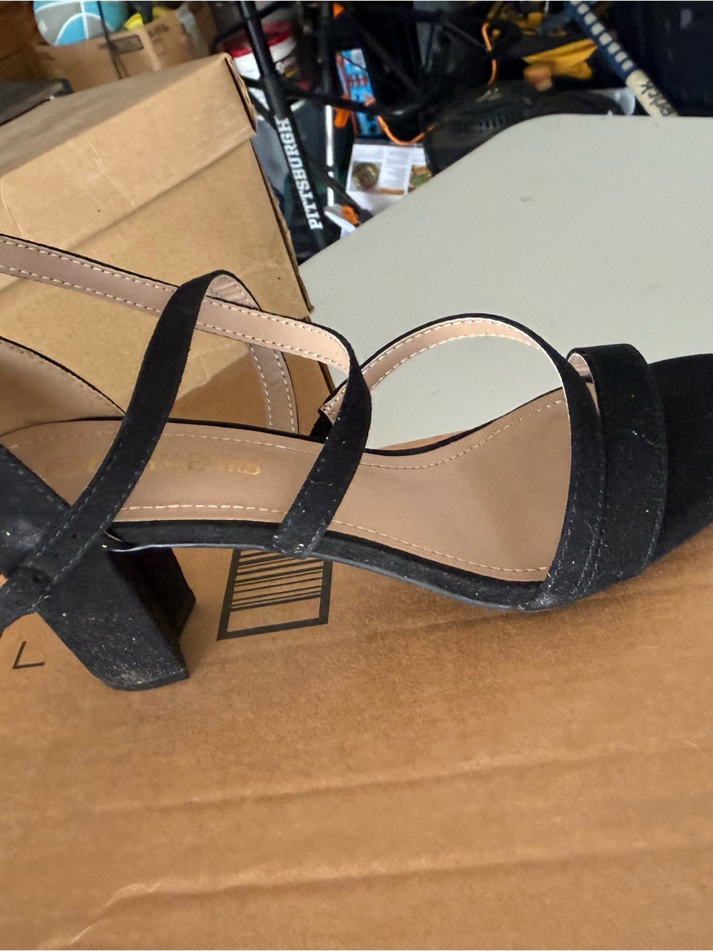 Classic Black Strappy Block Heel Sandals - Women